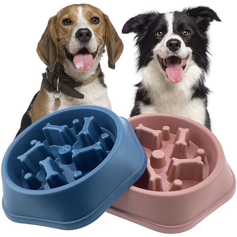 Pet Dog Bowl Dog Slow Feeder Bowl Puppy Cat Slow Eating Dish Bowl Anti-Gulping Food Plate Feeding Dog Cat Food Bowl Pet Supplies