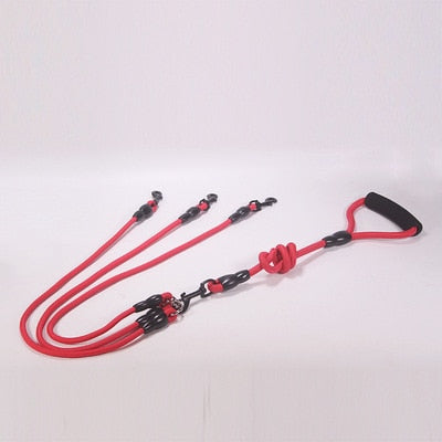 Pet Dog Leash Nylon Rope Double Dual Two Heads