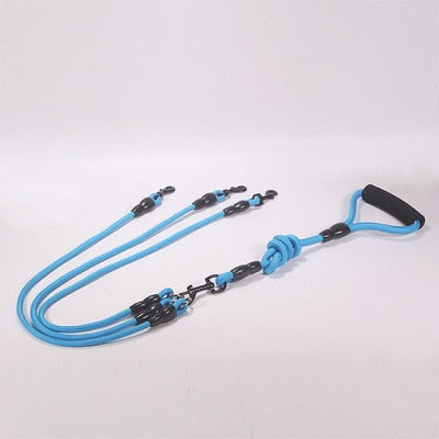 Pet Dog Leash Nylon Rope Double Dual Two Heads
