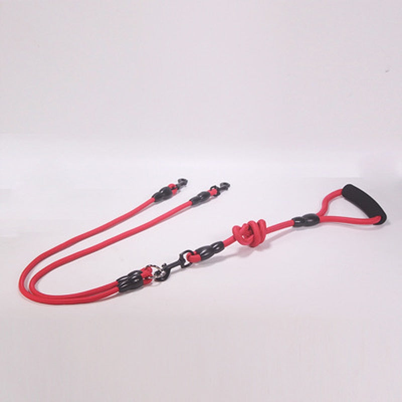Pet Dog Leash Nylon Rope Double Dual Two Heads