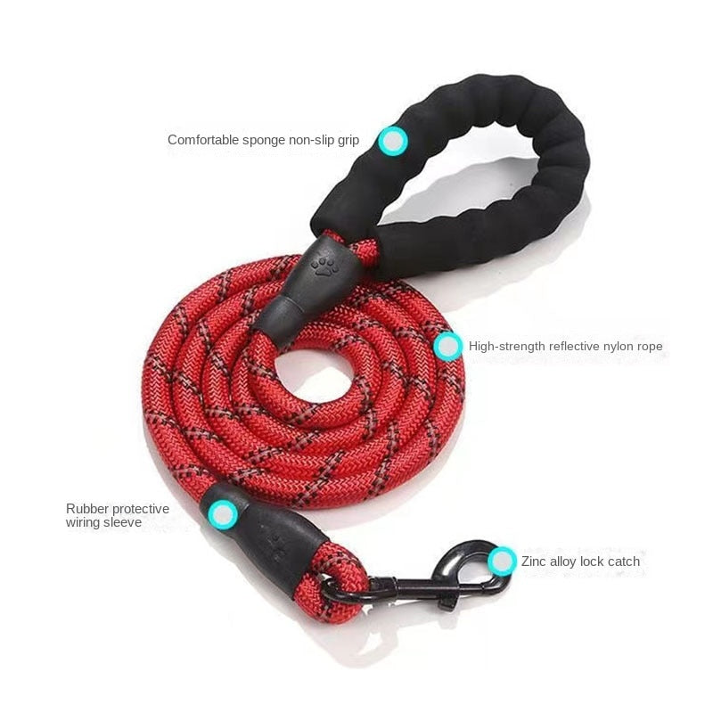 1.5M Nylon Round Reflective Dog Leash