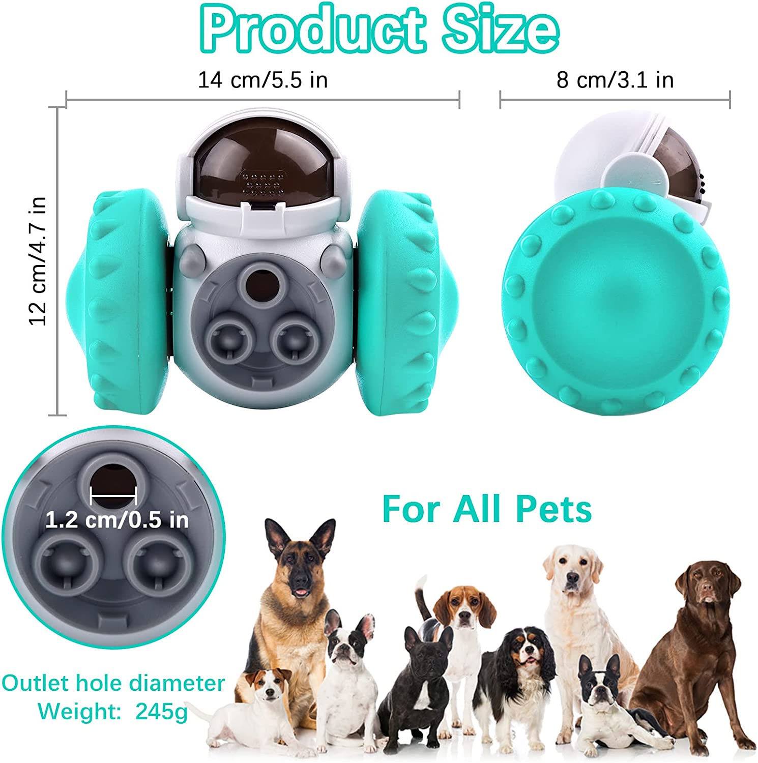 Interactive Dog Puzzle Toy with Slow Feeder Tumbler for Pet Food Dispenser