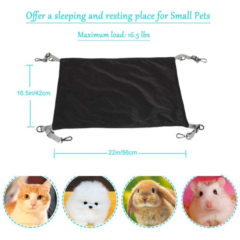 Hanging Cat Hammock, Pet Hammock for Cage, Adjustable Cat Bed Two Sides Comfortable/Waterproof Resting Sleepy Pad for Cats Small Dogs Rabbits or Other Small Animals