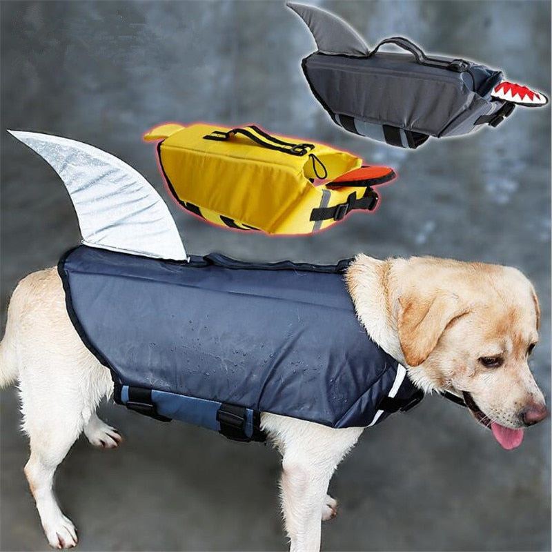 Outdoors Pet Dog Life Vest Reflective Large Dog Swimming Jacket Costume Cartoon Animal Safe Foam Float Clothes Swimwear For Bulldog Golden Retriever To Prevent Drowning Pet Clothes