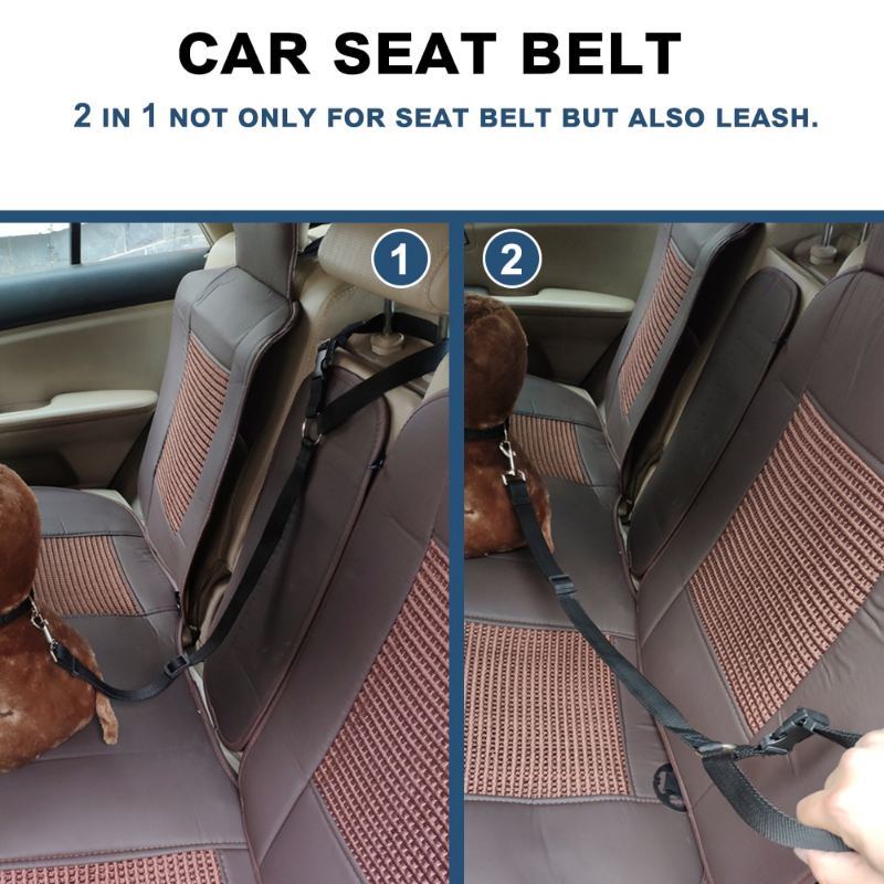 Solid Color Two-in-one Pet Car Seat Belt Adjustable Dogs Harness