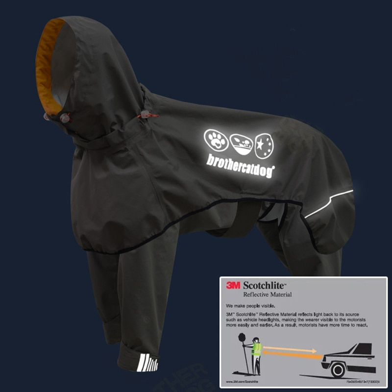 Waterproof and Windproof Dog Raincoat Jumpsuit