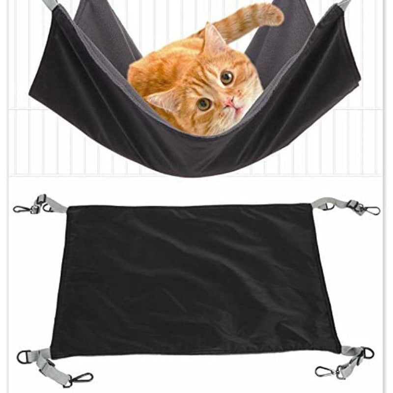 Hanging Cat Hammock, Pet Hammock for Cage, Adjustable Cat Bed Two Sides Comfortable/Waterproof Resting Sleepy Pad for Cats Small Dogs Rabbits or Other Small Animals