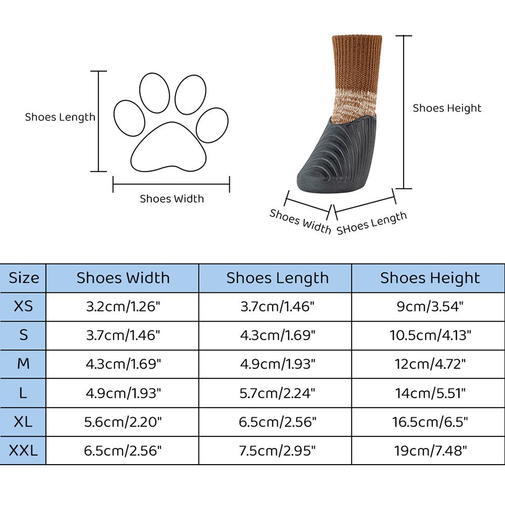 4Pc/Set Pet Dog Rain Shoes Anti Slip Waterproof