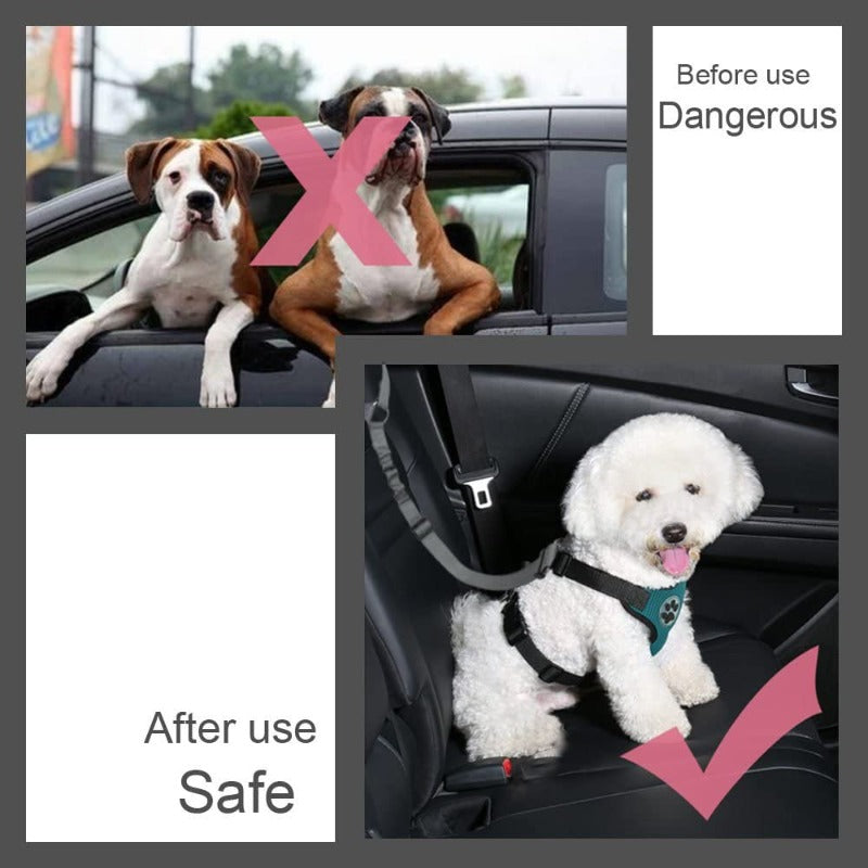2 Pcs Dog Seat Belt Cat Seat Belts for Cars - Unique Denim & Nylon Fabric,Adjustable Dog Safety Belt